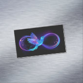Neon Oneindigheidssymbool met Glowende Kolibrie Magnetisch Visitekaartje (Voorbeeld)