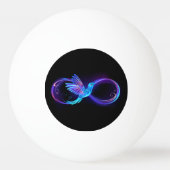 Neon Oneindigheidssymbool met Glowende Kolibrie Pingpongballen (Achterkant)