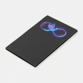 Neon Oneindigheidssymbool met Glowende Kolibrie Post-it® Notes (Schuin)
