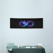 Neon Oneindigheidssymbool met Glowende Kolibrie Spandoek (Beurs)