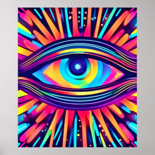 Neon Oog van de Kosmos Poster