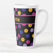 Neon op zwart pickleball, aangepaste naam latte mo latte mok (Rechts)