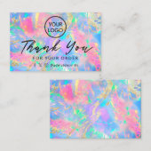 Neon opal achtergrond bedankje visitekaartje (Voorkant / Achterkant)