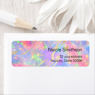 neon opal achtergrondlabels etiket
