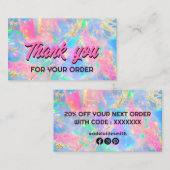 néon opal merci carte de visite (Devant / Derrière)