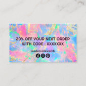 néon opal merci carte de visite (Dos)