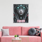 Neon Oracle Cyborg Canvas Afdruk (Insitu (Woonkamer))