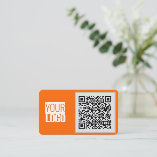 néon orange - code QR - Carte de visite (Debout devant)