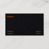 néon orange et noir carte de visite (Devant)