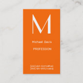 néon orange - gras carte de visite monogramme (Devant)