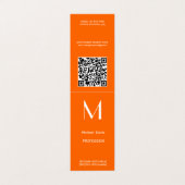 néon orange - gras carte de visite monogramme (Extérieur déplié)