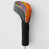 Neon Orange Green Blue Light Streak Design Golfheadcover (Schuin)