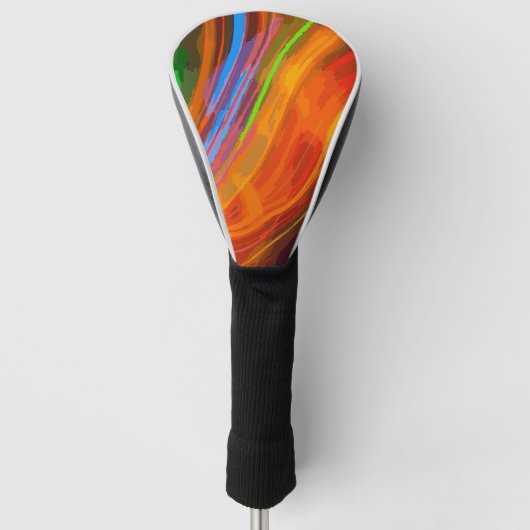 Neon Orange Green Blue Light Streak Design Golfheadcover (Voorkant)