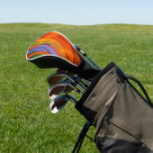 Neon Orange Green Blue Light Streak Design Golfheadcover (Insitu)