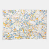 Neon Orange Yellow Blue Curvy Line Pattern -COOL Theedoek (Horizontaal)