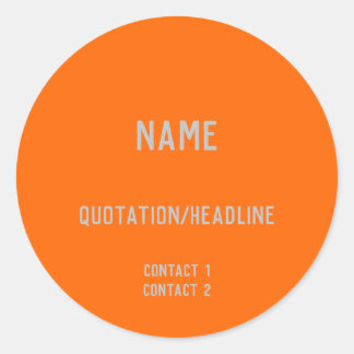 Neon Oranje Custom Ronde Sticker