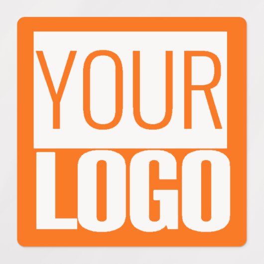 Neon oranje effen kleur - Custom logo Labels (Design 3)