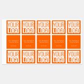 Neon oranje effen kleur - Custom logo Labels (Vel)
