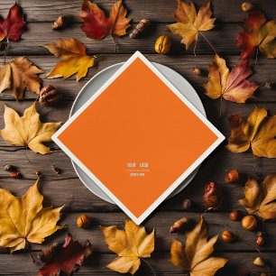 Neon oranje effen kleur - voeg logo servetten toe