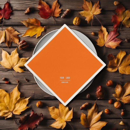 Neon oranje effen kleur - voeg logo servetten toe