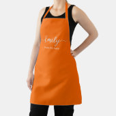 neon oranje elegant script schort (Insitu)