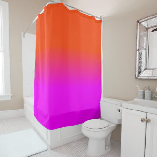 Neon Oranje en Hot Pink Ombre Shade Kleur Vervagen Douchegordijn