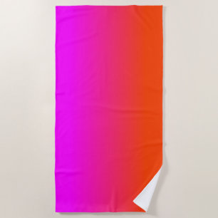 Neon Oranje en Hot Pink Ombre Shade Kleur Vervagen Strandlaken
