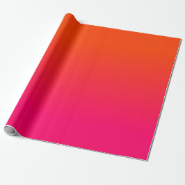 Neon Oranje en Neon Pink Ombre Shade Kleur Vervage Cadeaupapier