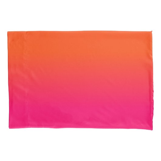 Neon Oranje en Neon Pink Ombre Shade Kleur Vervage Kussensloop (Voorkant)