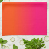 Neon Oranje en Neon Pink Ombre Shade Kleur Vervage Theedoek (Gevouwen)