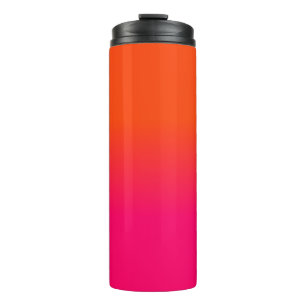 Neon Oranje en Neon Pink Ombre Shade Kleur Vervage Thermosbeker