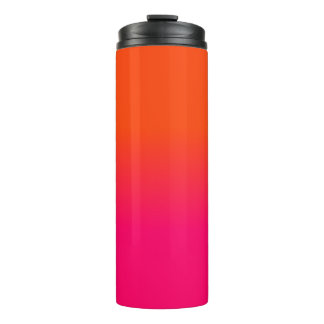 Neon Oranje en Neon Pink Ombre Shade Kleur Vervage Thermosbeker