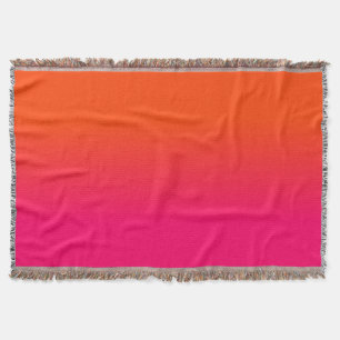 Neon Oranje en Neon Roze Ombre Schakering Kleur Ve Deken