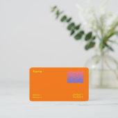 neon oranje - foto toevoegen visitekaartje (Staand voorkant)