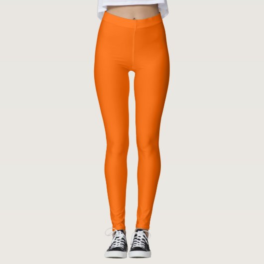 Neon Oranje Funky Leggings (Voorkant)