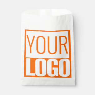 Neon oranje -krachtig logo bedankzakje