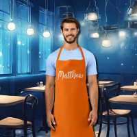 neon oranje stevig kleurengepersonaliseerd schort