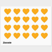 Neon Oranje Stevige Kleur | Klassiek Hart Sticker (Vel)