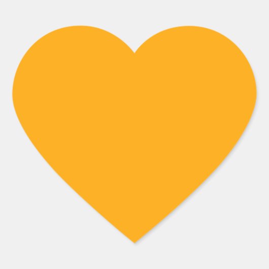 Neon Oranje Stevige Kleur | Klassiek Hart Sticker (Voorkant)