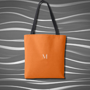 neon oranje vaste kleur - monogram toevoegen draagtas
