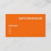 neon oranje vaste kleur visitekaartje (Achterkant)