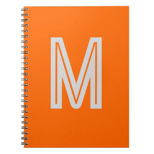 neon oranje - vetgedrukt monogram notitieboek