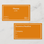 Neon oranje visitekaartje (Voorkant / Achterkant)