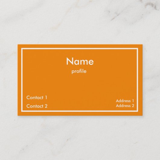 Neon oranje visitekaartje (Voorkant)