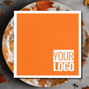 Neon oranje - voeg logo toe servet