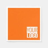 Neon oranje - voeg logo toe servet (Voorkant)