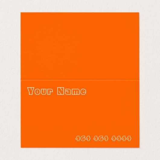 neon oranje - voeg QR-code toe Visitekaartjes (Buitenkant ongevouwen)