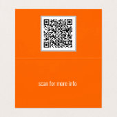 neon oranje - voeg QR-code toe Visitekaartjes (Binnenkant ongevouwen)