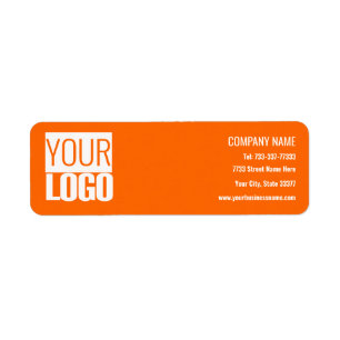 Neon oranje - voeg uw logo toe etiket