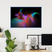Neon Orchids Poster (Thuiskantoor)